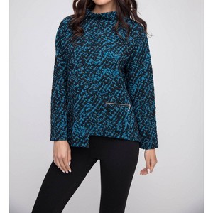 Women's Nouveau Knits Zip Pocket Top - habitat - 1 of 3