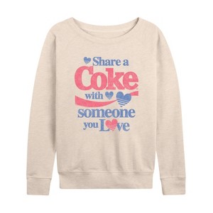 Women's - Coca-Cola - Share a Coke Hearts Lightweight French Terry Slouchy - 1 of 4