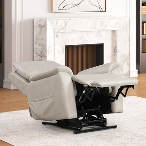 HOMES: Inside + Out Moonrise Leatherette Powered Recliner Lift Chair with Patented Headrest System Light Gray - 1 of 4