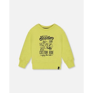 Deux par Deux Boy Pullover Graphic Sweatshirt Lime Green - 1 of 4