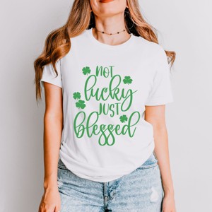 Simply Sage Market Not Lucky Just Blessed Short Sleeve Tee - 1 of 4