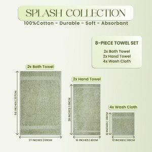 Splash Ultra-Soft Zero Twist 100% Ring Spun Cotton Mix Towel Set  - Reversible, 550 GSM, Breathable, Lightweight, Highly Absorbent Towels for Bathroom - 1 of 1