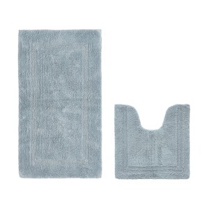 Lux Premium 100% Cotton Tufted Solid Reversible 2 Piece Bath Rug Set – Ultra-Soft, Water-Absorbent, Durable, Machine Washable Bathroom Rug - 1 of 4