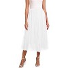 Women's 2-Layer Tulle Midi Skirt - Tiered A-Line Long Skirt with Elastic Waist for Winter White - 2 of 4