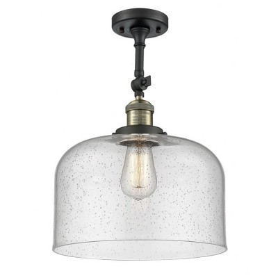 Bell - 1 Light Semi-Flush Mount In Industrial Style-16 Inches Tall and 12 Inches Wide