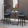 HOMCOM Extra Tall Bar Stools Set of 2, Modern 360° Swivel Barstools, Dining Room Chairs with Steel Legs and Footrest, Dark gray - 2 of 4