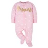 Gerber Baby Girls' Sleep 'n Plays with Mitten Cuffs - 4-Pack - 2 of 4