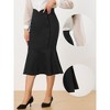 Allegra K Women's High Waist Elegant Button Decor Stretch Mermaid Midi Skirt - 2 of 4