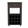 NicBex Mobile Kitchen Island Cart Morden Kitchen Carts on Wheels with Storage, 1 Open Shelf, 1 Drawer and 12 Bottle Racks for Kitchen - 3 of 4