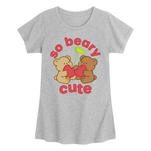 Girls' - Instant Message - So Beary Cute -Youth Girls Short Sleeve T-Shirt Fitted Short Sleeve Graphic T-Shirt - 1 of 4