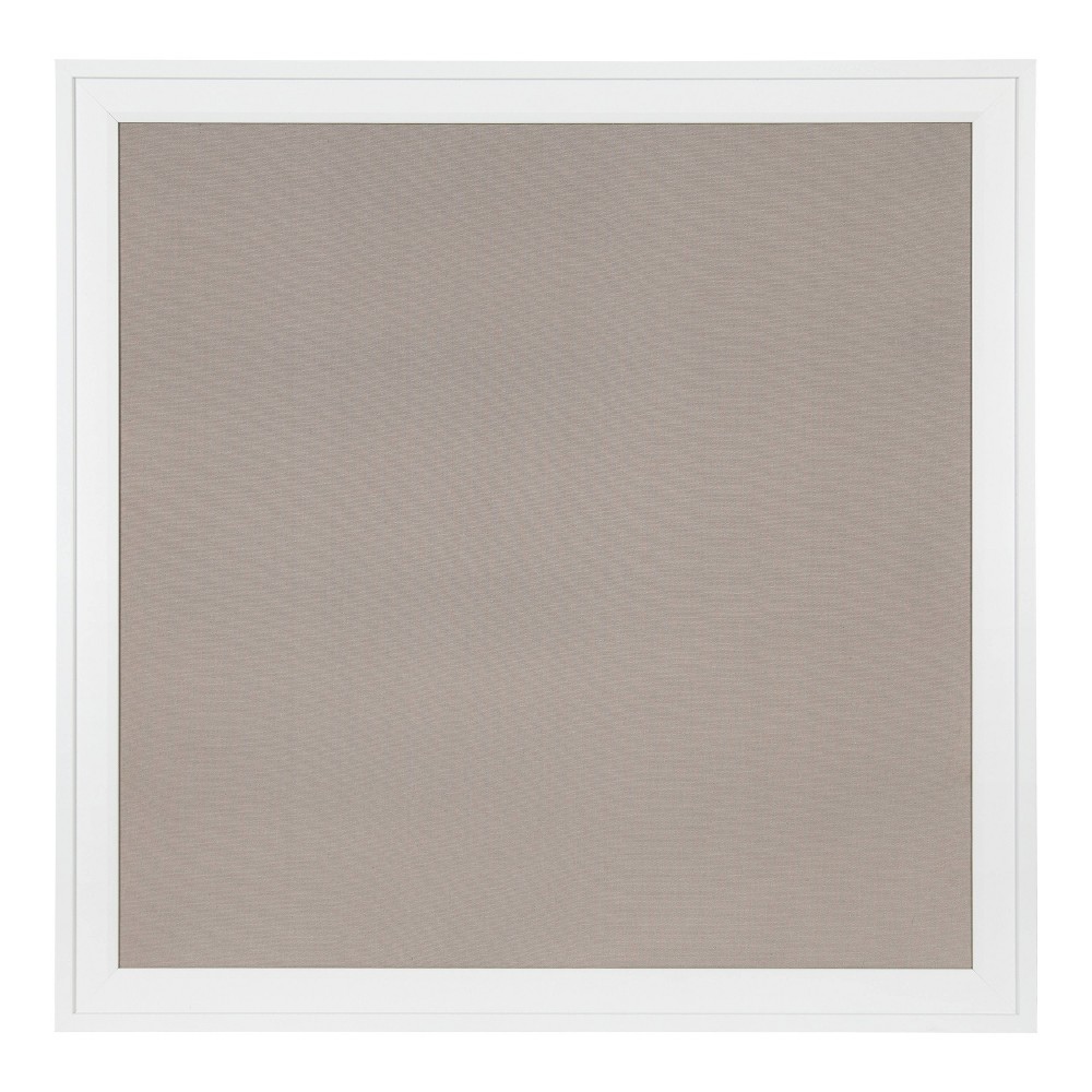 Photos - Dry Erase Board / Flipchart 31.5" x 31.5" Bosc Framed Linen Fabric Pinboard Gray/White - DesignOvation