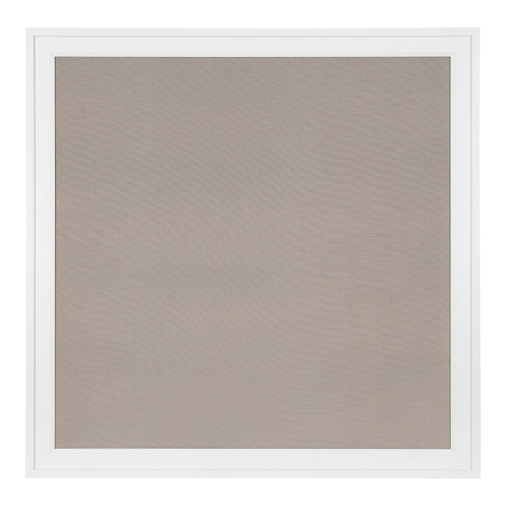 31.5" x 31.5" Bosc Framed Linen Fabric Pinboard Gray/White - DesignOvation: Wall Mounted Memo Board