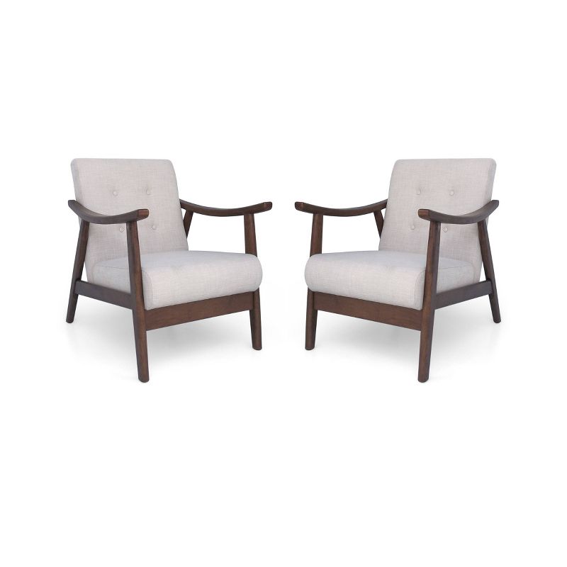 Set of 2 Chabani Mid-Century Modern Accent Chair - Christopher Knight Home, 1 of 7