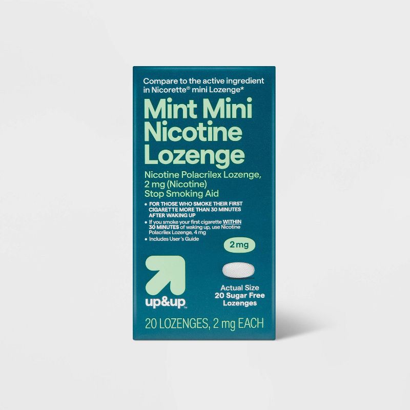 Nicotine 2mg Mini Lozenge Stop Smoking Aid - Mint - up & up™, 1 of 8