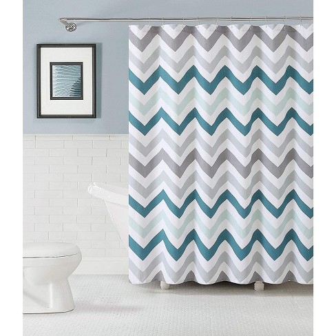 Kate Aurora 100 Cotton Modern Chevron Fabric Shower Curtain