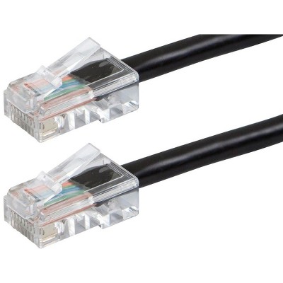 Monoprice Cat5e Ethernet Patch Cable - 2 Feet - Black | Network Internet Cord - RJ45, Stranded, 350Mhz, UTP, Pure Bare Copper Wire, 24AWG - Zeroboot