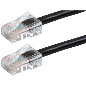 Monoprice Cat6 Ethernet Patch Cable - 3 Feet - Black | Network Internet Cord - RJ45, Stranded, 550Mhz, UTP, Pure Bare Copper Wire, 24AWG - Zeroboot - 1 of 4
