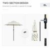 Akoasm 96.5 in. H Outdoor 3 Tiers Patio Umbrella with Crank & Push Button Tilt For Backyard , Lawn & Deck-Beige - 2 of 4
