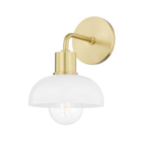 Mitzi Kyla 1 - Light Wall Light in  Aged Brass Opal Glossy Shade - 1 of 2