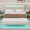 CAVINAS Upholstered Floating Full/Queen Bed Frame,Vertical Channel Design Velvet Fabric Bed with LED Lights,No Box Springs Needed - 2 of 4