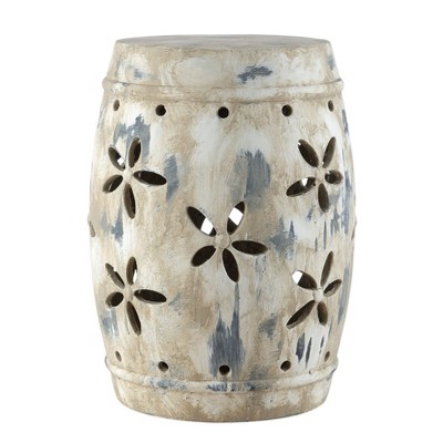 Ilia Garden Stool - Antiqued Cream -  Safavieh