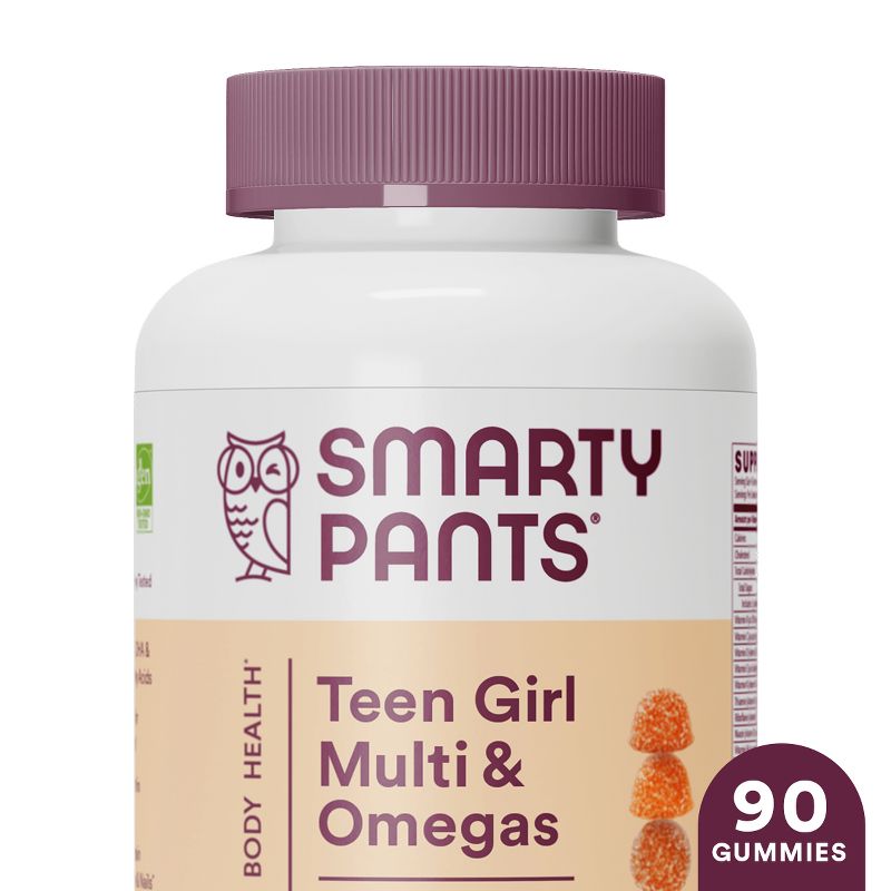 SmartyPants Teen Girl Multi &#38; Omega 3 Fish Oil Gummy Vitamins with D3, C &#38; B12 - 90 ct, 1 of 17