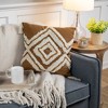 Northlight 16" Camel Brown Boho Square Cotton Throw Pillow with Tassels - 2 of 4