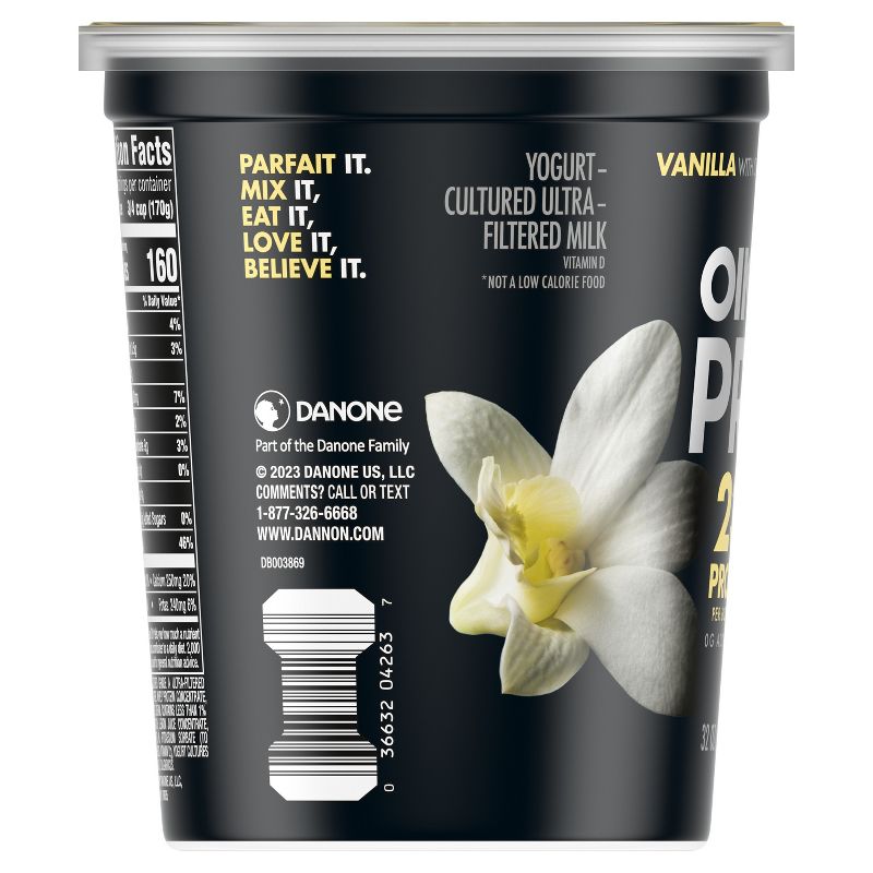 Dannon Oikos Pro Vanilla Greek Yogurt - 32oz, 3 of 8