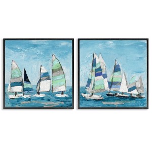 Stupell Industries Soothing Sailboats Drifting Marina, 12" x 12" - 1 of 4