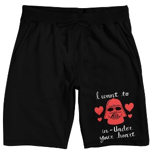 Star Wars A New Hope I Want To In-Vader Your Heart Adult Black Sleep Pajama Shorts - 1 of 4