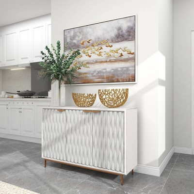 Coastal Gold Aluminum Vine Decorative Bowl Set - 14"x9"