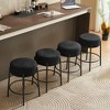Resenkos Counter Bar Stools, Counter Stool,24" Tall, Round Bar Stools, Set of 2 - Contemporary Upholstered Dining Stools for Kitchens,Black - 2 of 4
