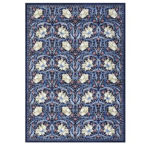 Machine Washable Modern Floral Print Living Room Rugs, Non Slip Ultra Thin Bedroom Carpet, Soft Floor Cover for Dining Room - 1 of 4