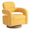 WestinTrends Alexandria Mid-Century Modern Faux Shearling Swivel Barrel Accent Chair With Storage Ottoman - 4 of 4