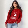 Christmas Pullover Sweatshirts for Women Crew Neck Long Sleeve Shirts for Christmas Reindeer Pattern Tops,Red(Crhistmas Deer) - XL - 2 of 4
