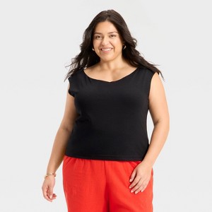Women's Slim Fit Short Sleeve Off the Shoulder Top - A New Day™ - 1 of 3