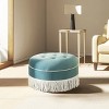 NicBex Modern 24" Round Ottoman Upholstered Footstools with Button Tufted Top for Bedroom and Living Room - 3 of 4