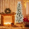 JIONJOY Flocked Pre-Lit Pencil Christmas Tree – Snow-Covered Slim Artificial Xmas Tree , Hinged Branches for Easy Setup, Indoor Holiday Decor - 2 of 4