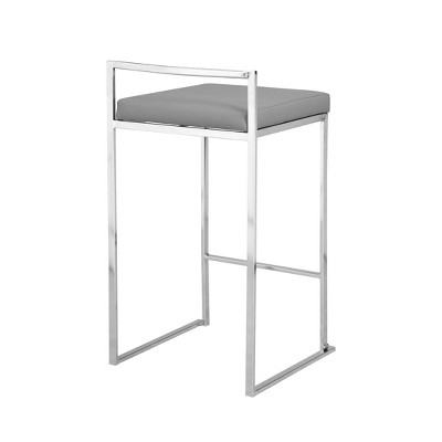 Lucien 25.25" Gray Metal Backless Counter Stool