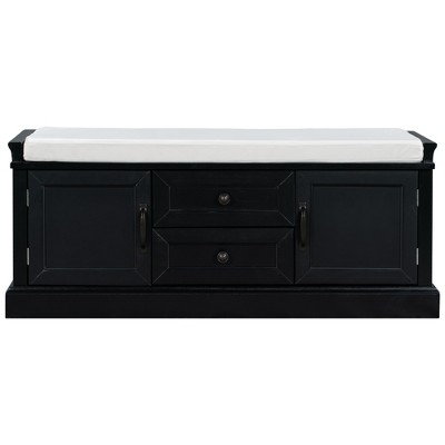 Bella Depot 42.5''W Storage Bench with Drawers and Cabinets