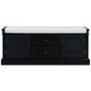 YOOCOZZ Solid Wood Storage Shoe Bench with Removable Cushion,2 Cabinets and 2 Drawers - 2 of 4