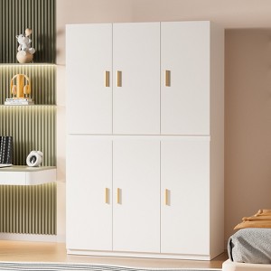 Buenhomino 8 Doors 2 Drawers Wardrobe Set Armoire Closet Bedroom Storage Cabinet with Shelves and Hanging Space 77" L Wooden Clothing Organizer Unit - 1 of 4