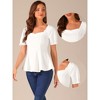 Allegra K Women's Sweetheart Neck Puff Ruffle Sleeve Elegant Peplum Top - 2 of 4