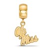 Black Bow Jewelry 14k Yellow Gold Plated Sterling Silver Mississippi Rebels NCAA Bead Charm - 2 of 4