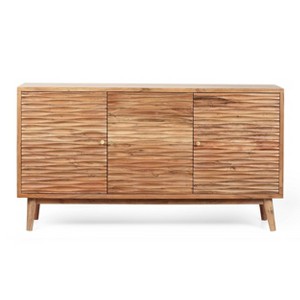 Warrenton Boho Handcrafted 2 Door Acacia Wood Sideboard Natural - Christopher Knight Home: Exotic Storage Cabinet - 1 of 4