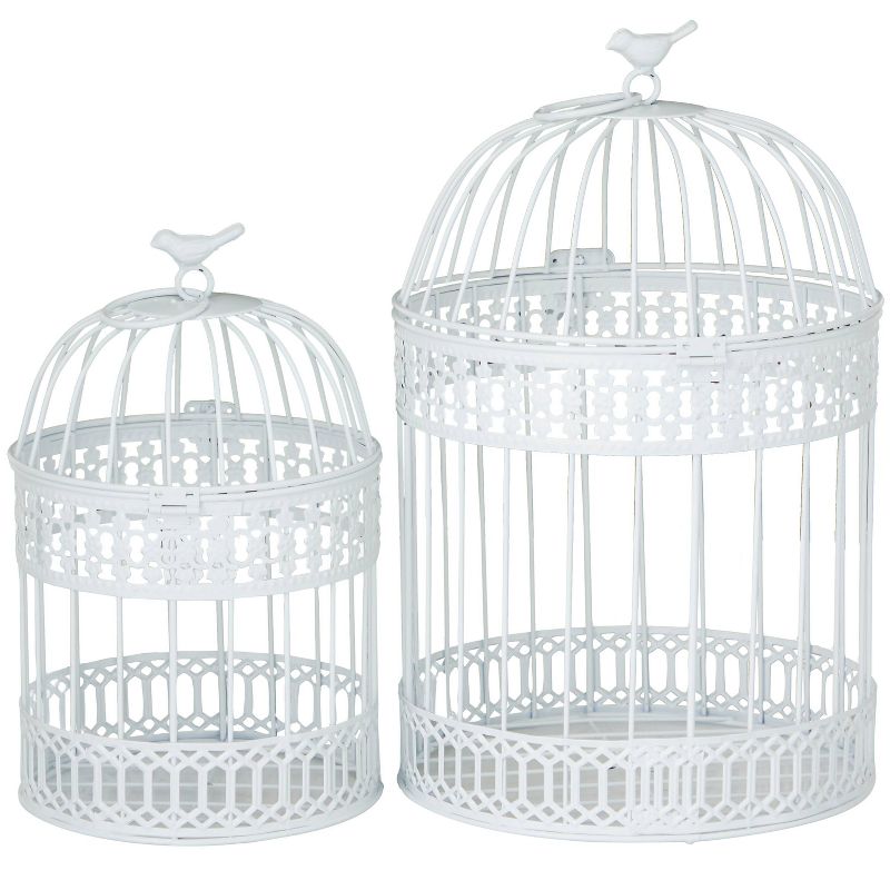 Set of 2 Metal 15.6" Country Cottage Birdcage - Olivia & May, 3 of 6