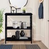 ORRD 3-Tier Console Table with Storage Shelves, Open Sofa Table & Entryway Bookcase with Solid Wood Legs for Hallway, Living Room, Black - 4 of 4