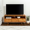 Chic Crate - 58" Mid-Century TV Stand w/ 3 Drawers & Open Storage - Solid Walnut Media Console for 65" TVs - Toasted Caramel - 4 of 4