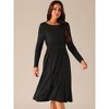 Seta T Women's Crewneck Long Sleeve Casual Midi Dress - 2 of 4
