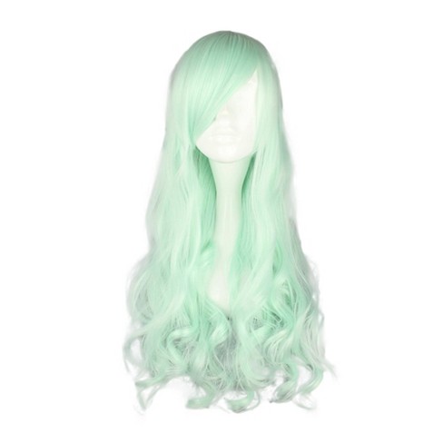 Unique Bargains Women Halloween Synthetic Fibre Curly Human Hair Wigs With Wig Cap Green 28 Target